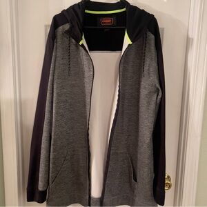 Foundry Supply Co. Gray and Black Men's Zip-up Hooded Jacket Big and Tall XLT